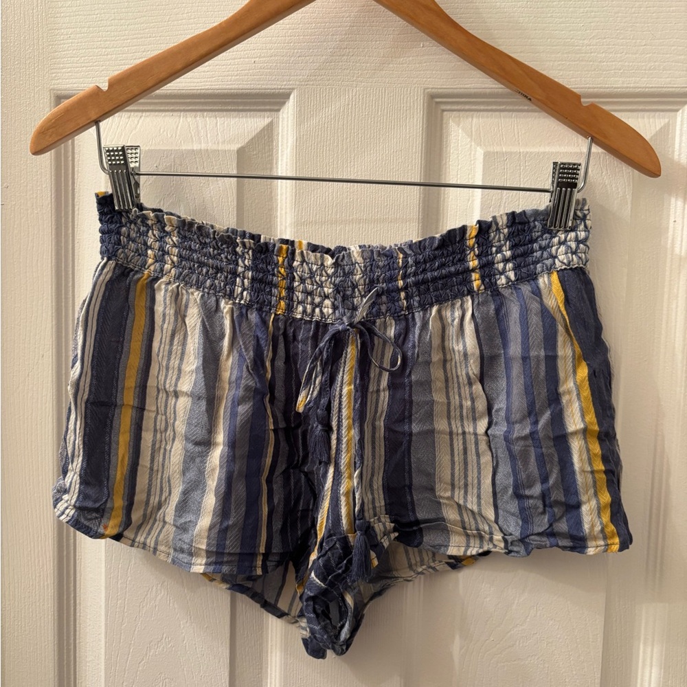 Salvage Navy and Mustard Striped PJ Shorts